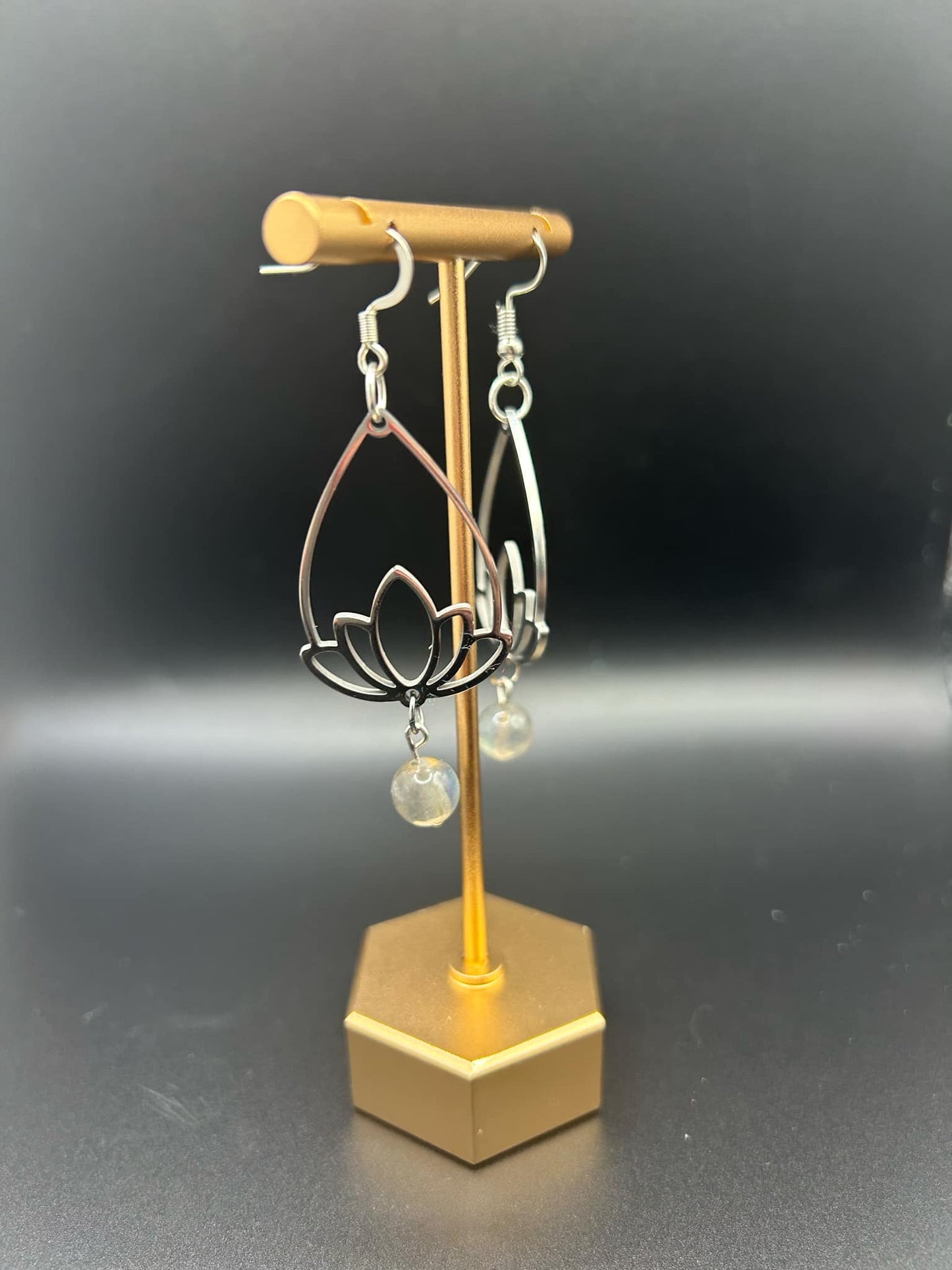 Moonlit Lotus Earrings