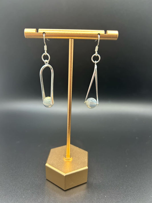 Lunar Glow Labradorite Silver Earrings